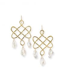 Devon Leigh Baroque Pearl Trellis Drop Earrings at Neiman Marcus