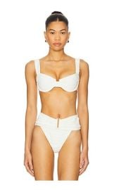 Devon Windsor Wynn Bikini Top In White Crinkle at Revolve