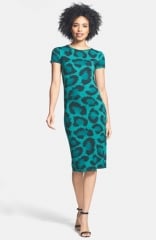 Dex Back Cutout Animal Print Stretch Knit Dress at Nordstrom