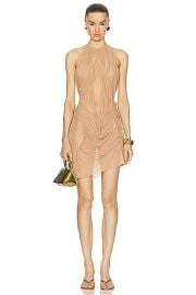 Di Petsa Wetlook Mini Dress in Nude FWRD at FWRD