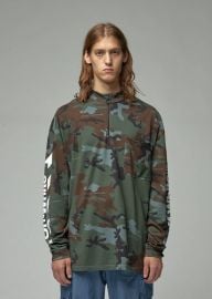 Diagonal Incompiuto Camouflage Zip Mock Neck Tee by Off-White at Totokaelo