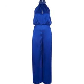 Diamante Halter Satin Jumpsuit at River Island