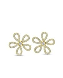 Diamond Flower Earrings by Brevani at Brevani