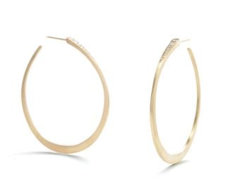 Diamond Wedge Hoops at Nicole Landaw