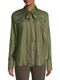 Diana Abstract Silk Tieneck Blouse at Saks Off 5th