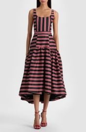 Diana Directional Stripe Structured Cotton Blend Dress at Nordstrom