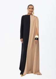 Diana Fluid Maxi Dress In Beige amp Black Ada amp Edith at Ada and Edith