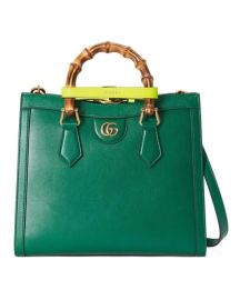 Diana small tote bag in green leather US at Gucci