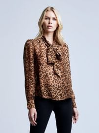 Diane Blouse in BrownBlack Large Cheetah  at L'Agence