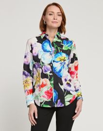 Diane Long Sleeve Pansy Print Shirt Hinson Wu at Hinson Wu