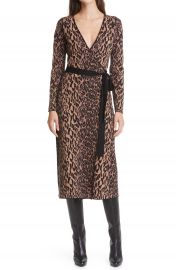 Diane Von Furstenberg Damaris Tie Waist Long Sleeve Midi Dress   Nordstrom at Nordstrom