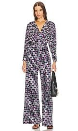 Diane Von Furstenberg Fanny Jumpsuit In Chain Geo Multi Black at Revolve