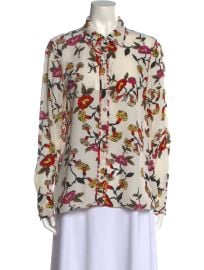 Diane Von Furstenberg Floral Print Long Sleeve Blouse at The Real Real