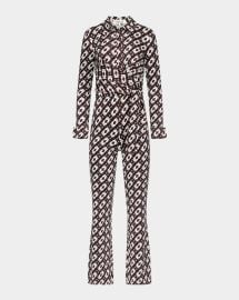 Diane Von Furstenberg Michele Flared Geometric Print Jumpsuit at Neiman Marcus