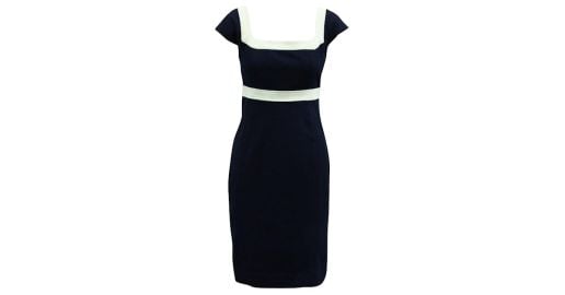 Diane Von Furstenberg Navy Blue and Ivory Square Neck Dress ref547192 - Joli Closet at Joli Closet