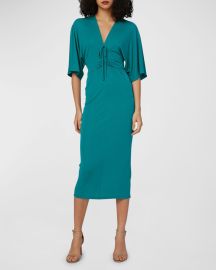 Diane Von Furstenberg Valerie Ruched Bodycon Jersey Midi Dress at Neiman Marcus