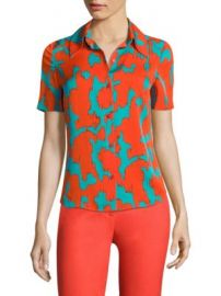 Diane von Furstenberg - Abstract-Print Collared Shirt at Saks Off 5th