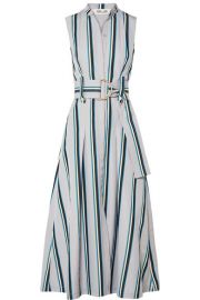 Diane von Furstenberg   Belted striped cotton midi dress at Net A Porter