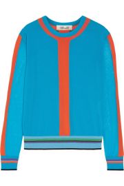 Diane von Furstenberg   Color-block cotton-blend sweater at Net A Porter