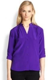 Diane von Furstenberg - Harlow Silk Blouse in Acid Grape at Saks Fifth Avenue