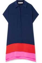 Diane von Furstenberg - Hatsu paneled color-block silk crepe de chine mini dress at Net A Porter