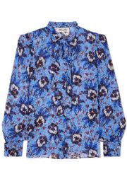 Diane von Furstenberg - Lanie pussy-bow floral-print flocked silk-blend chiffon blouse at Net A Porter