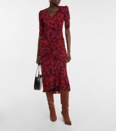 Diane von Furstenberg - Lorraine printed ruched midi dress at Mytheresa