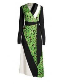 Diane von Furstenberg - Maureen Leaf Silk Midi Wrap Dress at Saks Fifth Avenue