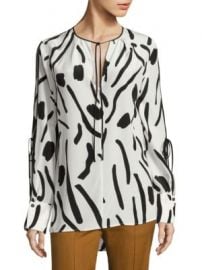 Diane von Furstenberg - Printed Tie-Sleeve Silk Blouse at Saks Off 5th