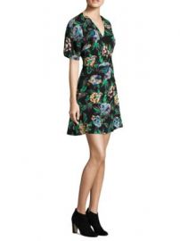 Diane von Furstenberg - Short-Sleeve Flare Mini Printed Dress at Saks Off 5th