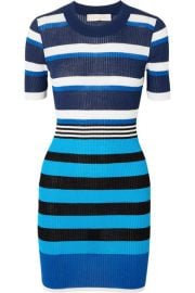 Diane von Furstenberg - Striped ribbed cotton-blend dress at Net A Porter