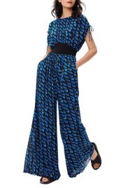 Diane von Furstenberg Andra Abstract Print Wide Leg Jumpsuit at Nordstrom