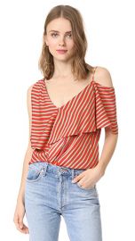 Diane von Furstenberg Asymmetrical Sleeve Ruffle Front Top at Shopbop