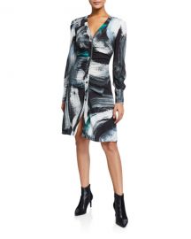 Diane von Furstenberg Calico Printed Button-Down Dress at Neiman Marcus