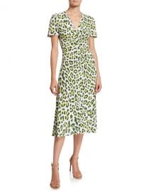 Diane von Furstenberg Cecilia Leopard-Print Button-Front Midi Dress at Neiman Marcus