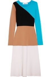 Diane von Furstenberg Color-block wool midi dress at Net A Porter