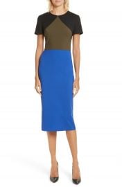 Diane von Furstenberg Colorblock Tailored Midi Dress at Nordstrom