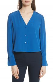 Diane von Furstenberg Cuffed Silk Blouse at Nordstrom