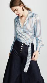 Diane von Furstenberg Deep V Wrap Blouse at Shopbop