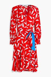 Diane von Furstenberg Delucca Ruffled Floral print crepe de chine Dress at The Outnet