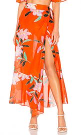 Diane von Furstenberg Draped Wrap Beach Skirt in Argos Clementine from Revolve com at Revolve