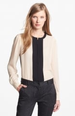 Diane von Furstenberg Etta Colorblock Silk Blouse at Nordstrom