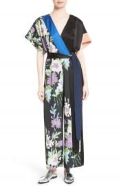 Diane von Furstenberg Faux Wrap Silk Jumpsuit at Nordstrom