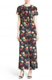 Diane von Furstenberg Floral Crop Silk Jumpsuit at Nordstrom