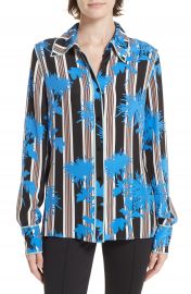 Diane von Furstenberg Floral Print Silk Shirt at Nordstrom