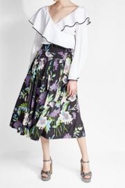 Diane von Furstenberg Floral Silk Skirt at Stylebop