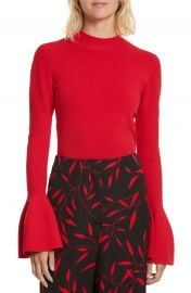 Diane von Furstenberg Flutter Sleeve Mock Neck Sweater at Nordstrom