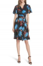 Diane von Furstenberg Flutter Sleeve Silk Wrap Dress at Nordstrom