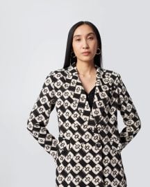 Diane von Furstenberg Gloria Blazer in Paisley Chainlink Black at DVF