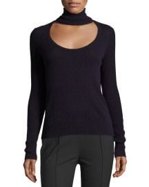 Diane von Furstenberg Gracey Cutout Turtleneck Sweater  Royal Navy at Neiman Marcus